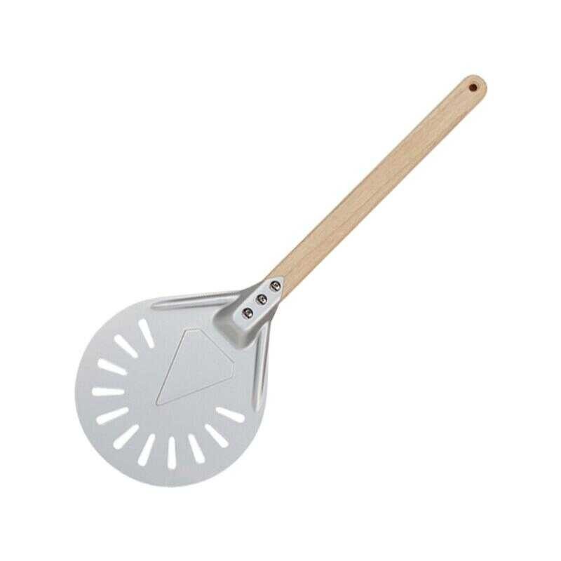 7 8 9 10 Inch Perforated Turning Shovel Aluminum Peel Paddle Short Pizza Tool Non Slip Wooden Handl