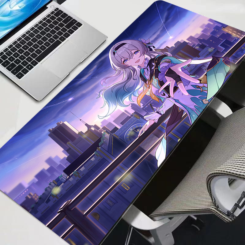 Honkai Star Rail Firefly แผ่นรองเมาส์การ์ตูนขนาดใหญ่ลื่นน่ารักอะนิเมะแผ่นรองเมาส์สําหรับเล่นเกมสาวแฟชั่นแผ่นรองโต๊ะคอมพิวเตอร์พรมคีย์บอร์ด