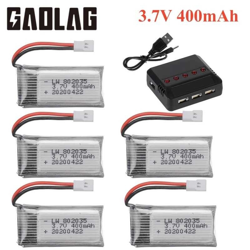 แบตเตอรี่ Lipo 35C 3.7V 400Mah และ X4ที่ชาร์จแบตเตอรี่ H107 H31 Ky101 E33c E33 U816a V252 H6c โดรน R