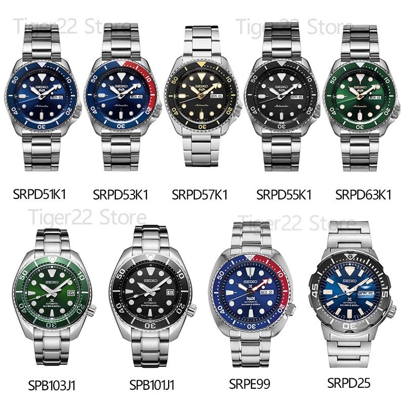 Seiko 5 SPORT นาฬิกา SRPD51K1 SRPD53K1 SRPD55K1 SRPD57K1 SRPD61K1 SRPD63K1 SRPC51J1 SRP601J1 SRPD25