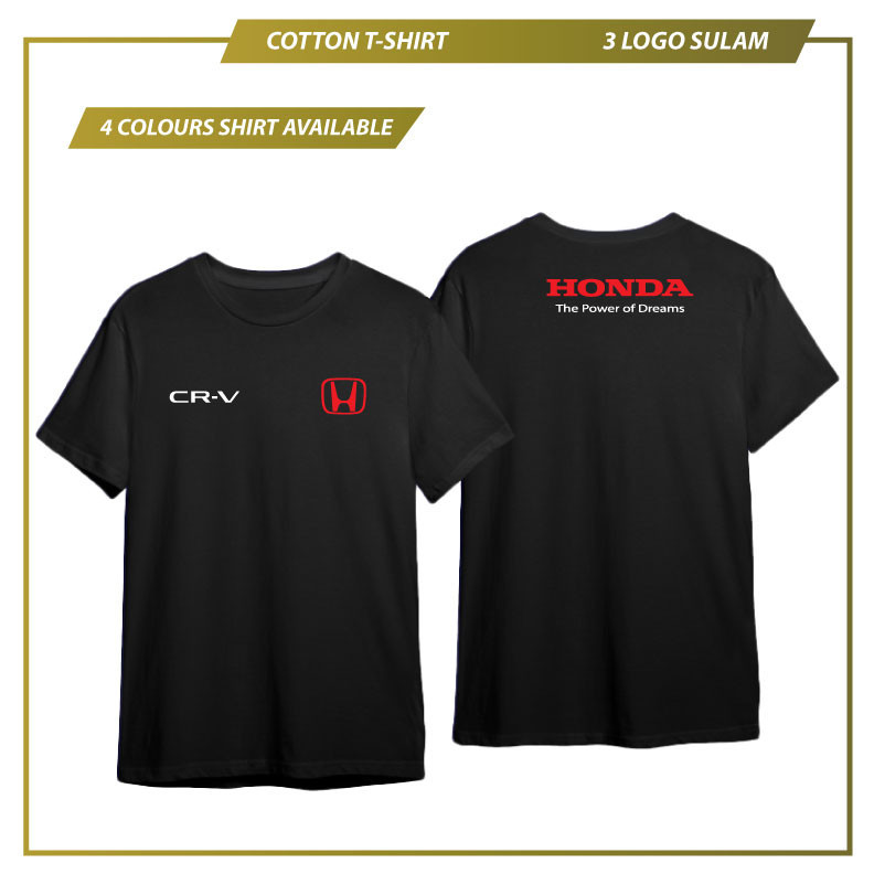 เสื้อยืดคอกลมผ้าฝ้าย Honda CRV CR-V Modulo SUV Sensing Baju Premium เสื้อยืด Lelaki ผู้ชายโลโก้ Sula
