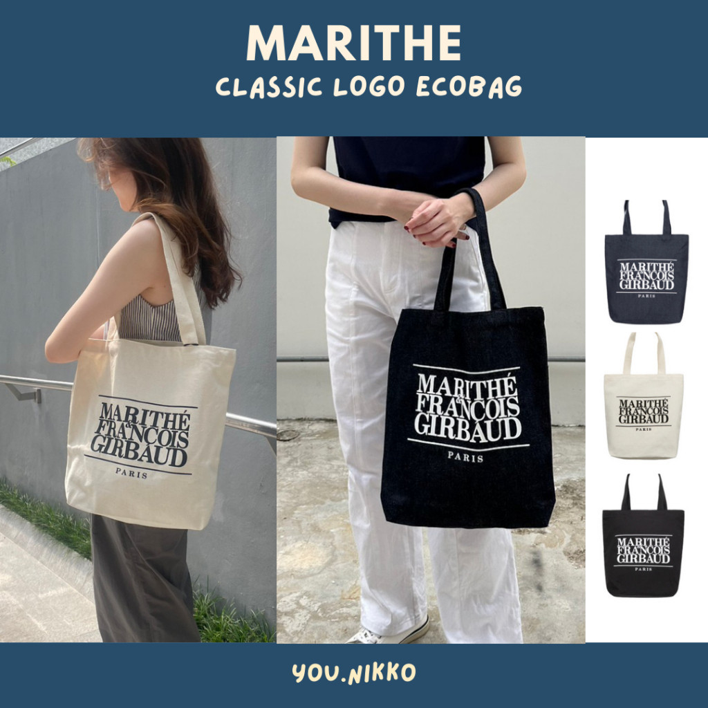 ♞,♘,♙(พร้อมส่งในไทย) marithe ถุงผ้า logo tote