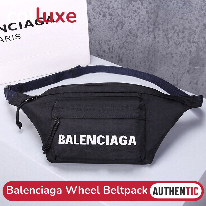 ♞ของแท้Balenciaga Wheel Beltpack Waist Bag Nylon สีดำ กระเป๋าคาดเอว