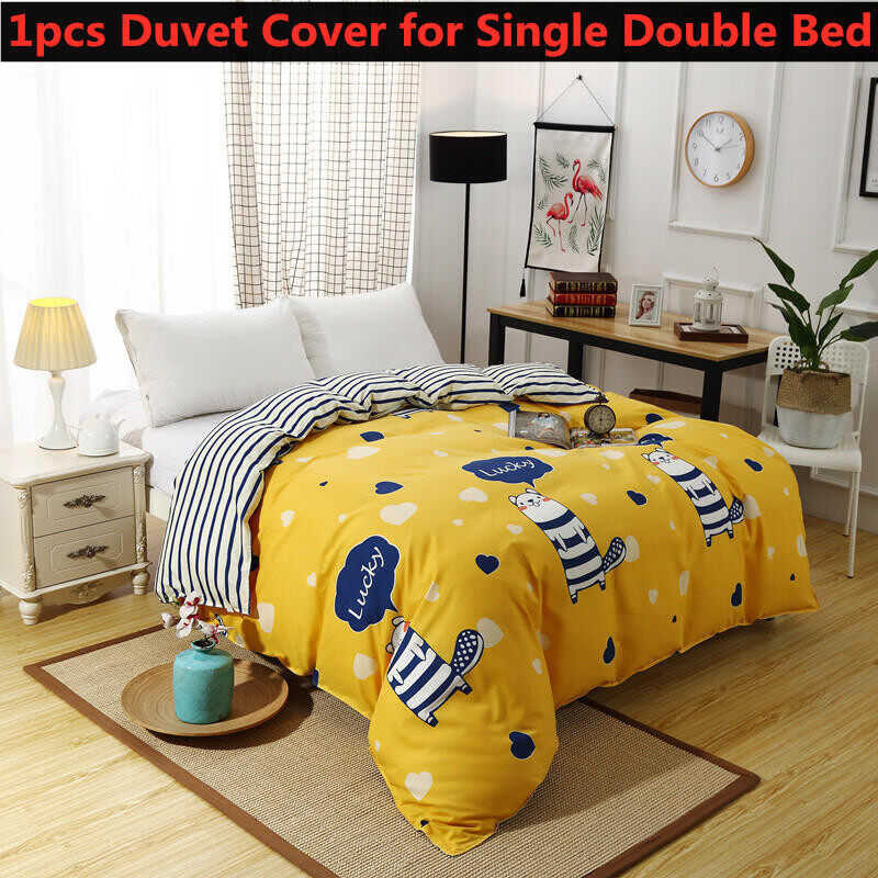 Cotton (Only Cover) Duvet Cover Comforter Quilt Blanket Case with Zipper Full Queen King Double Sin