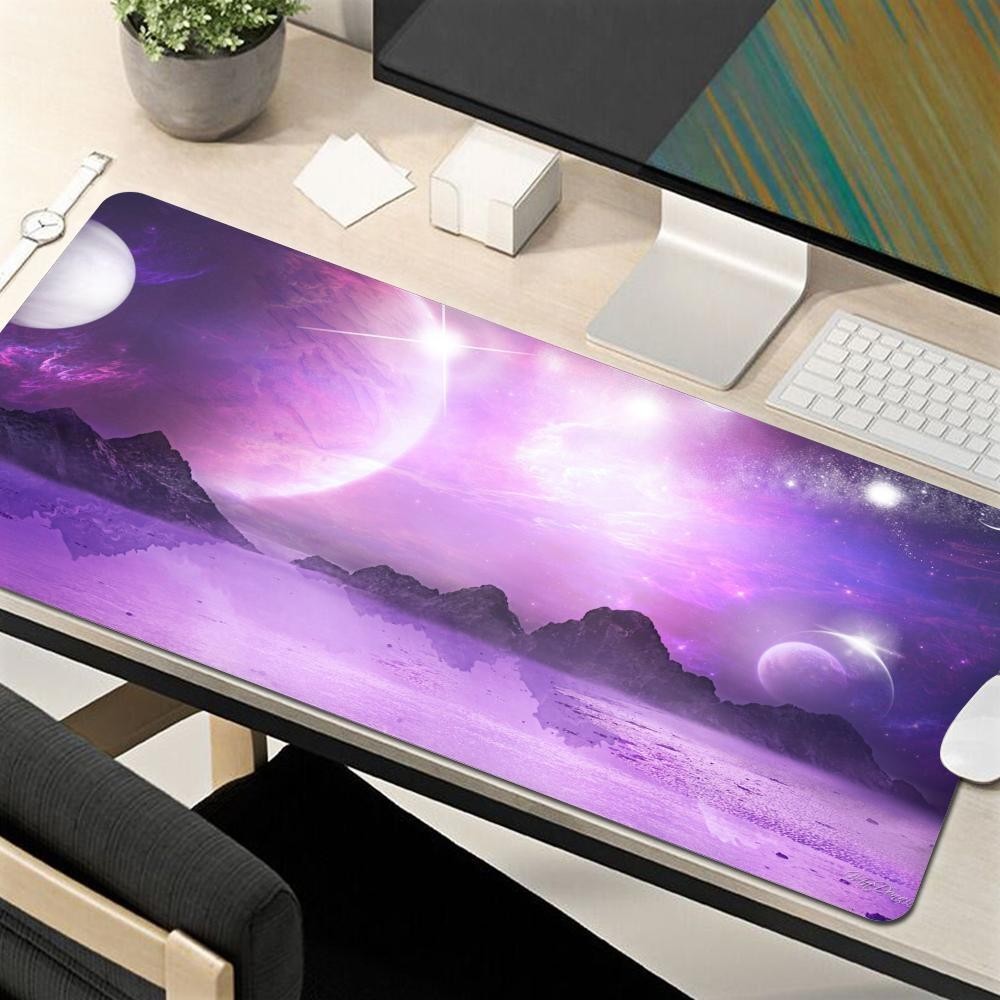 อะนิเมะเมาส์ Pad Pc Gaming พรม Bling Moon Space Gamers อุปกรณ์เสริมสําหรับ Office Gamer คีย์บอร์ดโต๊