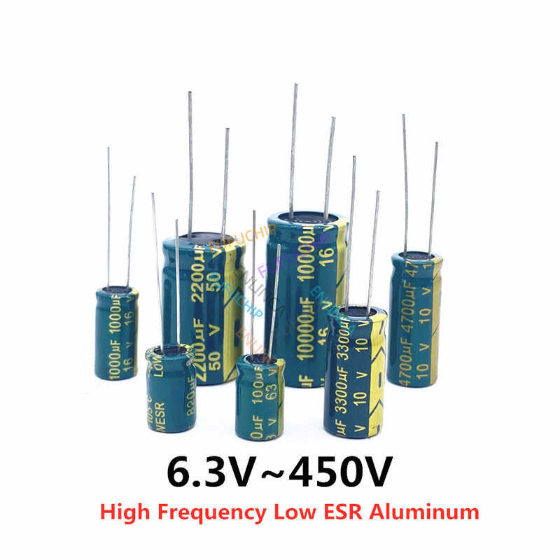 2-50Pcs 10V 16V 25V 35V 50V ความถี่ต่ำ ESR อลูมิเนียม Capacitor 100U 220U 330U 470U 680U 1000U 1500U