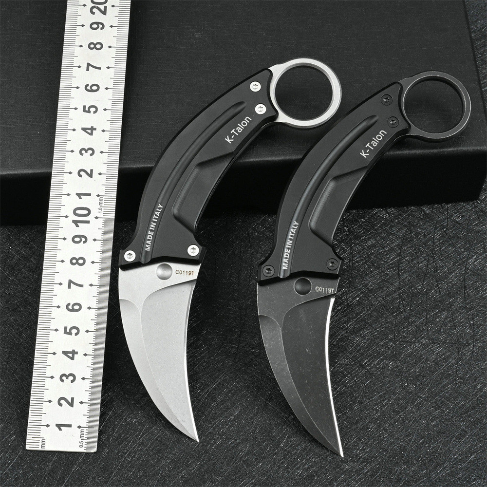 N690 Steel Jiwu Karambit Bent Eagle Sub Knife with K Sheath CSGO Portable Defense Sharp Tactical Cla