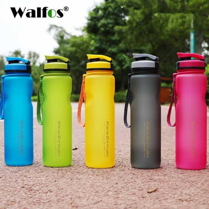 Walfos 1000Ml Plastic Water Bottle BPA Free Creative Sports Drinking Water Bottle Portable Leakproo