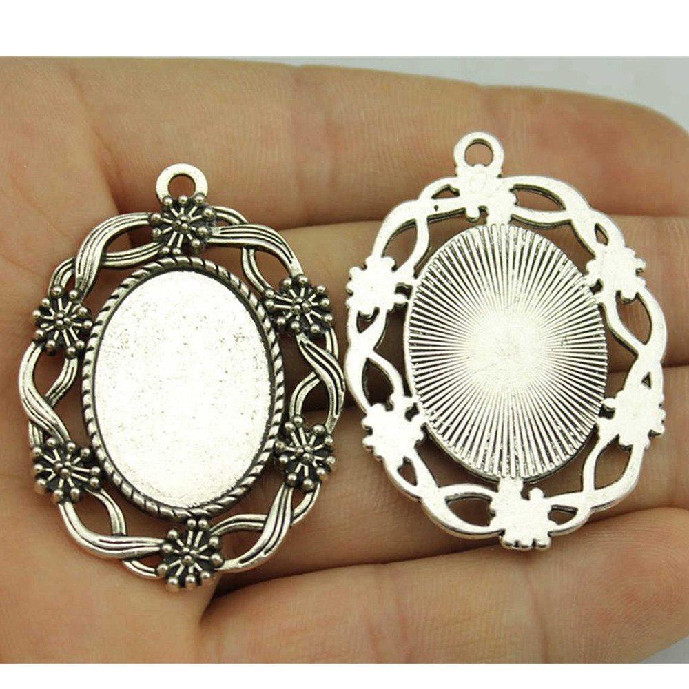 Fit รอบ 18x25 มม.แก ้ ว Cabochon ฐานการตั ้ งค ่ าถาดส ่ วนประกอบจี ้ รถหัตถกรรมเครื ่ องประดับทําอุปกรณ ์ คอลเลกชัน