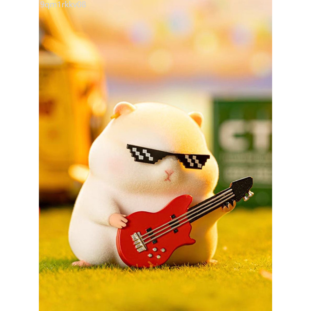 จุดสินค้า ♞Foodie Hamster Clark Band Series Blind Box Figure น่ารัก Flocking Doll Car เครื่องประดับ