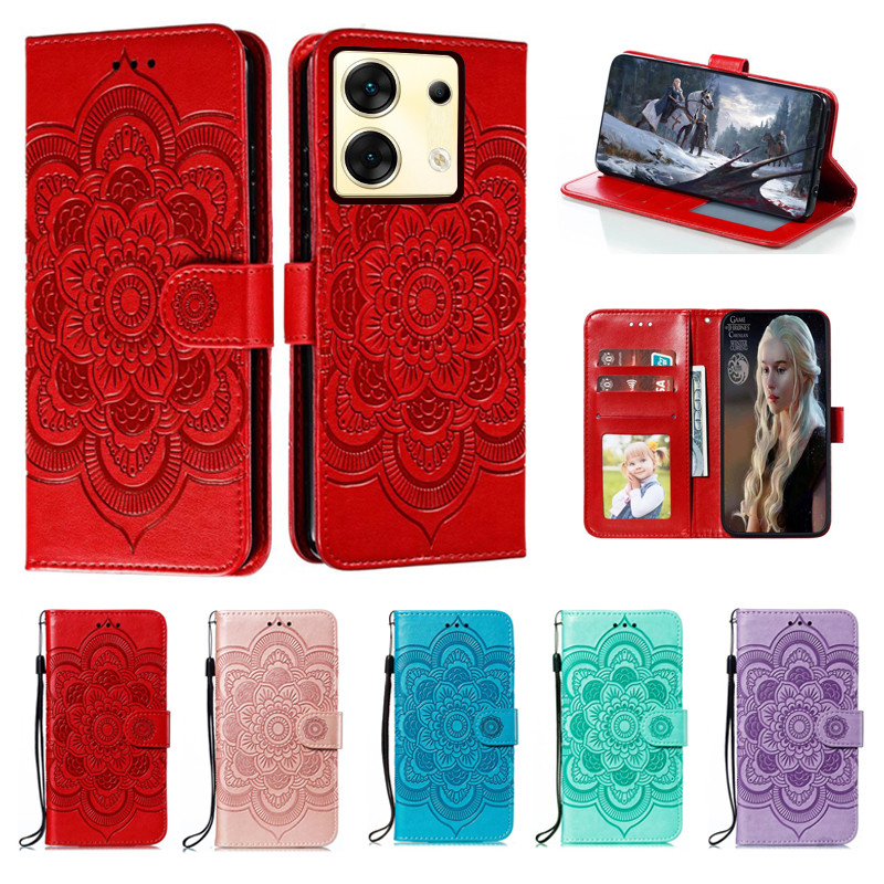 Emboss ดอกไม้หนังสําหรับ Infinix Zero 30 5G 4G X6731 X6731B Datura กระเป๋าสตางค์พลิกหนังสือ Funda