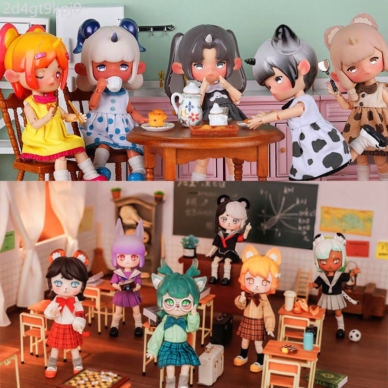 จุดสินค้า ♞,♘,♙Penny's Treasure Box Academy Blind Box BJD Action Doll Tendy Toys Doll Car Desktop F