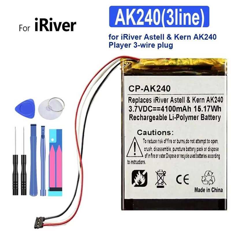 for iRiver Astell & Kern AK240 Player 3-wire plug AK240(3line) แบตเตอรี่ 4100mAh
