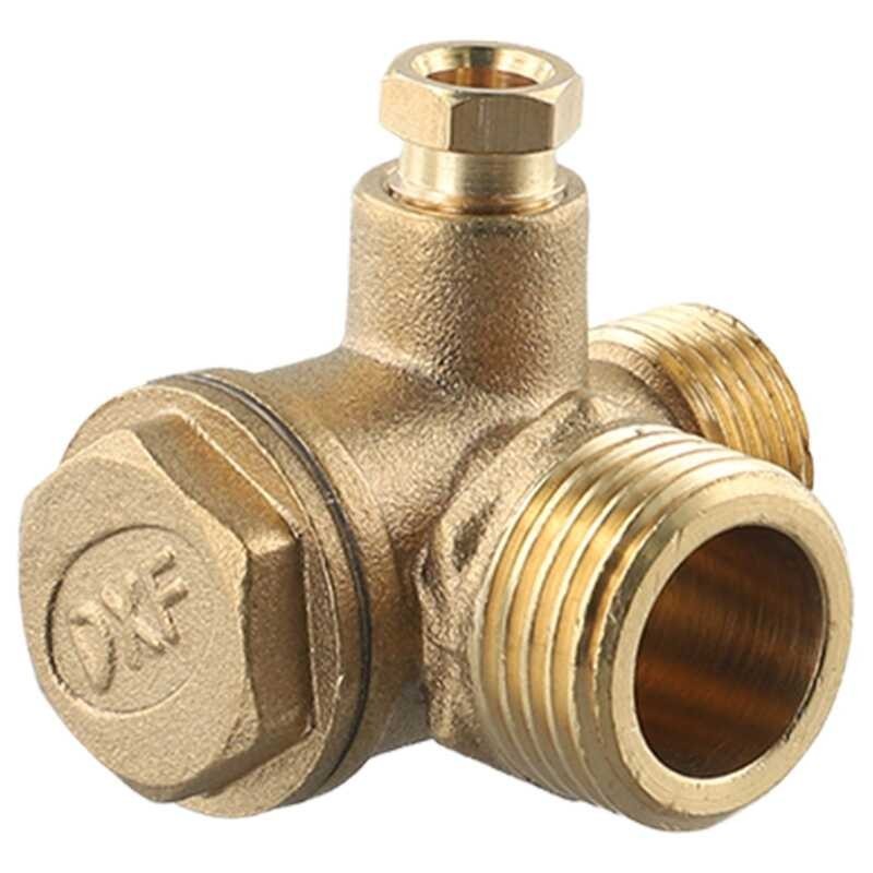 G1/2 3-Port Connect Pipe Fittings Check Vae Connector Air Compressor Replacement Pneumatic Parts