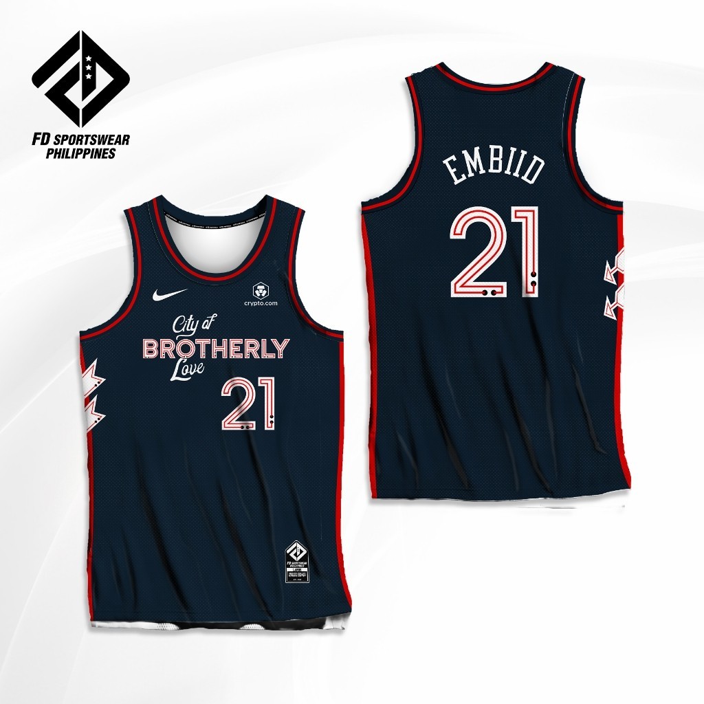 ฟรี Custom-PHILADELPHIA 76ERS NBA CITY EDT 2024 EMBIID FULL SUBLIMITED JERSEY