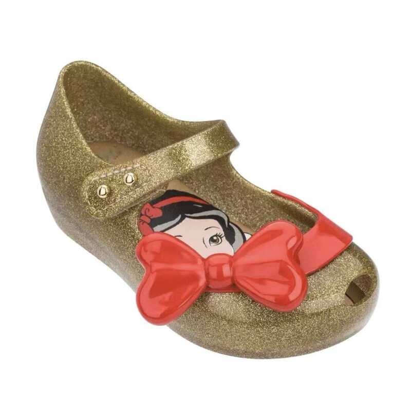 ♎ Official Store 2023 Melissa Mini Shoes Kids Flats Jelly Ballet Shoes Princess Bow Girls Fish Mo