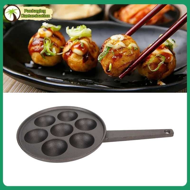 7 Holes Nonstick Takoyaki Grill Pan Deepened Enlarged Cast Iron Takoyaki Maker For Restaurant H