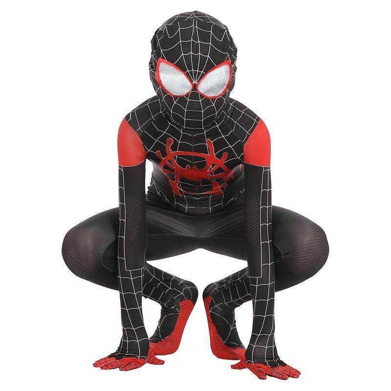 Nature Star Kids Spider Man, Verse Miles Morales Cosplay Costume Zentai Pattern Bodysuit Suit Jumps