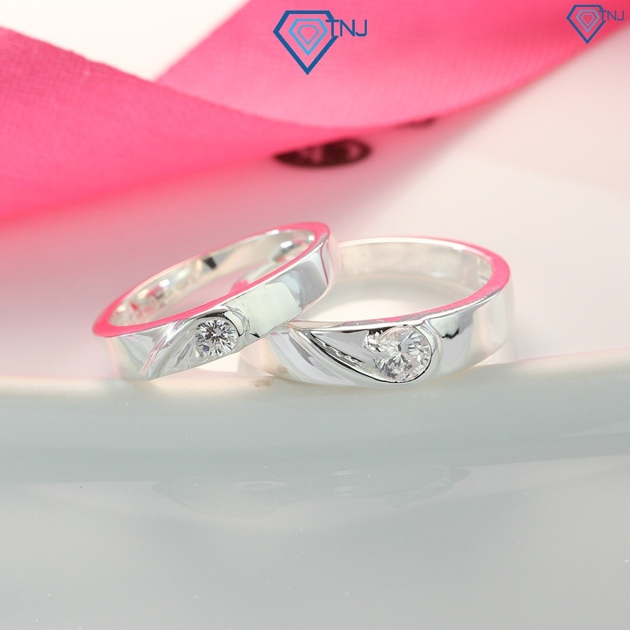 ของขวัญสําหรับคนรักของคุณ - แหวนคู ่ เงินแกะสลักหัวใจที ่ สวยงาม ND0187 - TNJ Jewelry