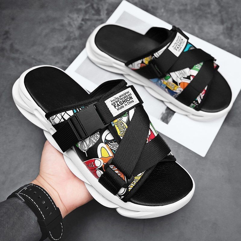 รองเท้าแตะ พื้นหนา แฟชั่นฤดูร้อน สําหรับผู้ชาย และคู่รัก 2023