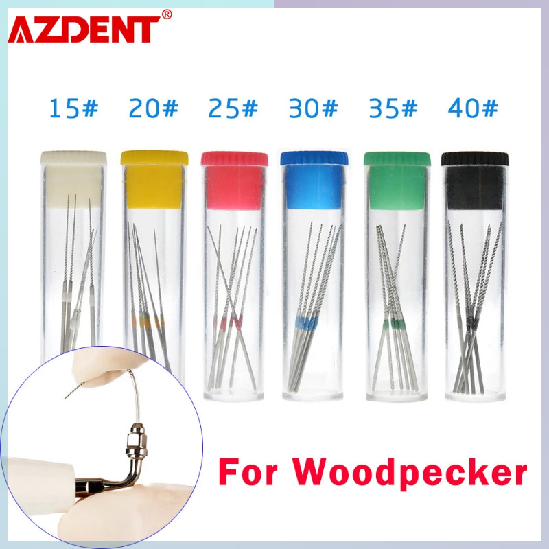 ♞6Pcs/ขวดทันตกรรมไฟล์ U Root Canal Endodontic ไฟล์ NITI กับ Scaler เคล็ดลับ E1 E2สำหรับ EMS Woodpec