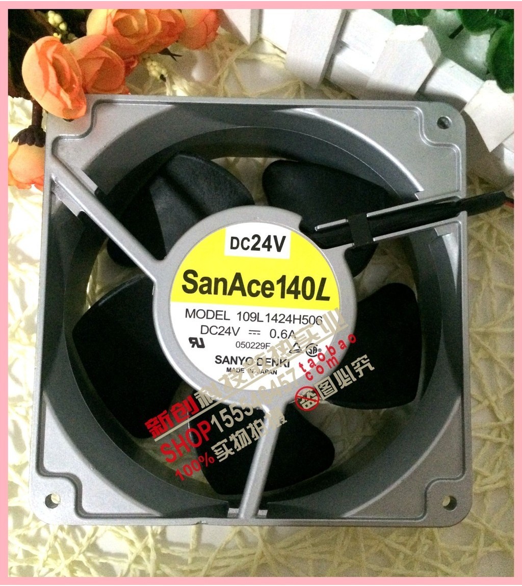 109L1424H506 24V 0.6A 140 * 140 * 50MM SANYO SANYO พัดลมระบายความร้อน