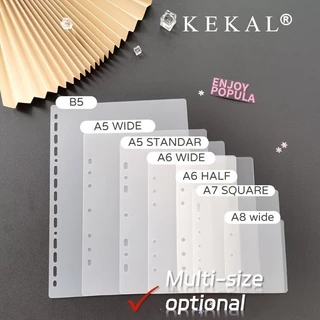 KEKAL Muti-ขนาดป้องกัน Divider สําหรับแขนB5/A5/A6/A7/A8 หลวมใบโปร่งใส Frosted PP ป้องกันพลาสติกแยกสําหรับ binder