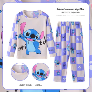 新中式 เด็กชายและเด็กหญิงแขนยาวคอกลม Patrick Star ชุดนอน Kid Simple Nightdress สําหรับ 8 - 9 ปี
