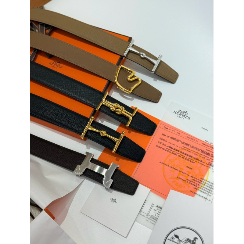 ♞H E R M (VIP) เข็มขัดสำหรับผู้ชายแล้วก็ผู้หญิงความหนา 3.2mm หนังแท้สดพร้อมส่ง gh