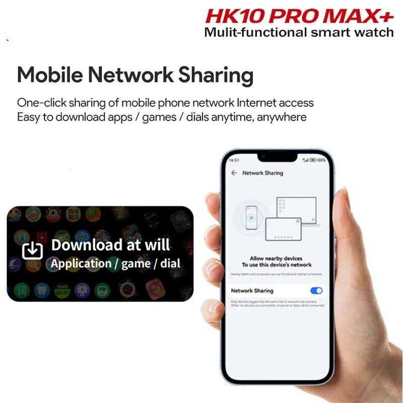 ❥ 2025 ใหม่hk10 PRO MAX + Plus Smart Watch Series10 ผู้ชายamoled 2Gb Romบลูทูธai Smartwatch 3Dm