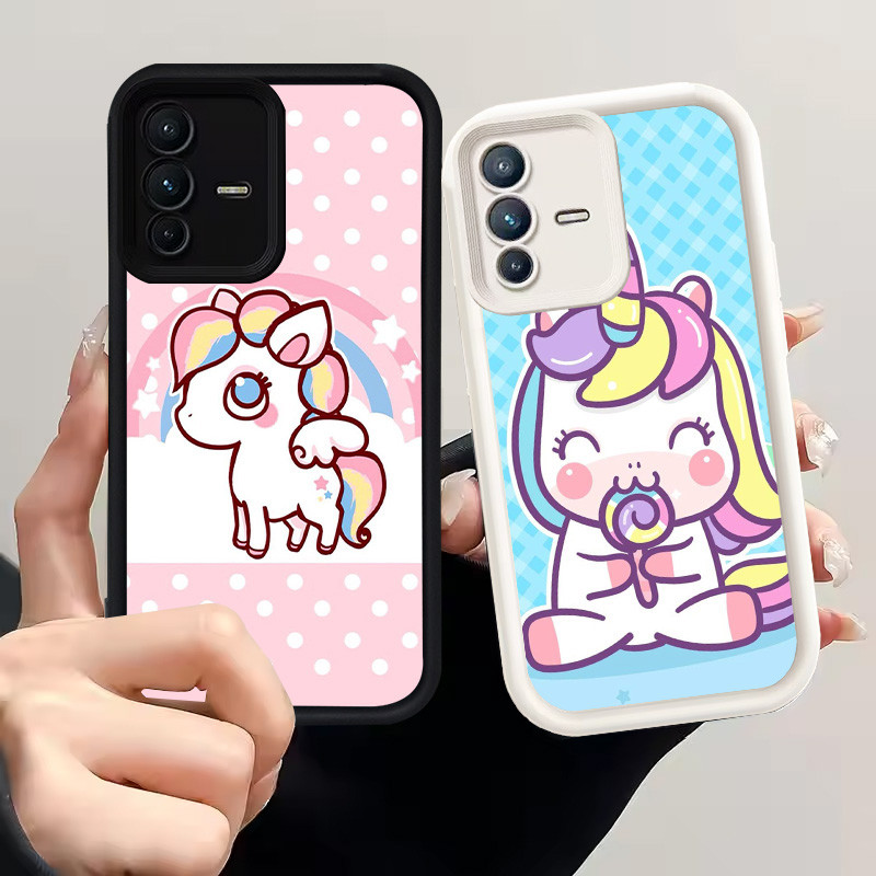 เคสสําหรับ VIVO Y75 V23E Y200 V23 5G V19 Neo V17 เคสซิลิโคน H-44 น่ารักยูนิคอร์น