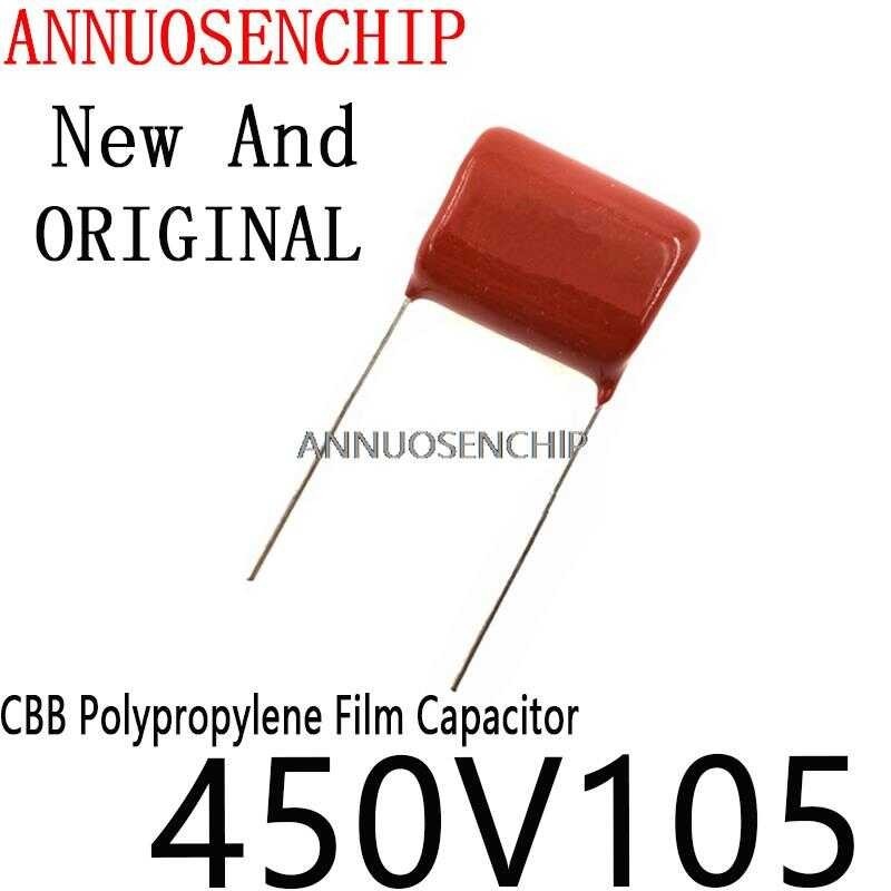 10ชิ้น1uf CBB ตัวเก็บประจุแบบฟิล์มโพรพิลีน15มม. 105 450V 1Uf 105J400v 450V105 400V105j