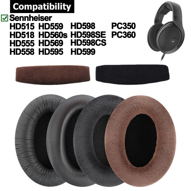 แผ่นฟองน้ําครอบหูฟัง สําหรับ Sennheiser HD599 HD598 HD598SE HD598CS HD595 HD569 HD560s HD559 HD558 HD555 HD518 HD515 PC350 PC360