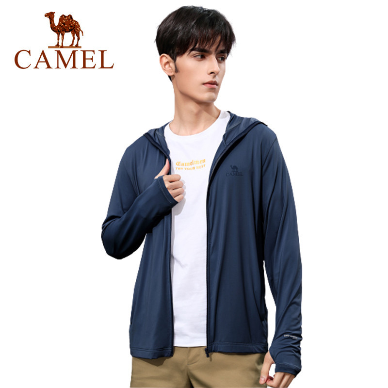 Camel เสื้อแจ็กเก็ต ผ้าเรยอน กันแดด ระบายอากาศ ป้องกันรังสีอัลตราไวโอเลต สําหรับผู้ชาย