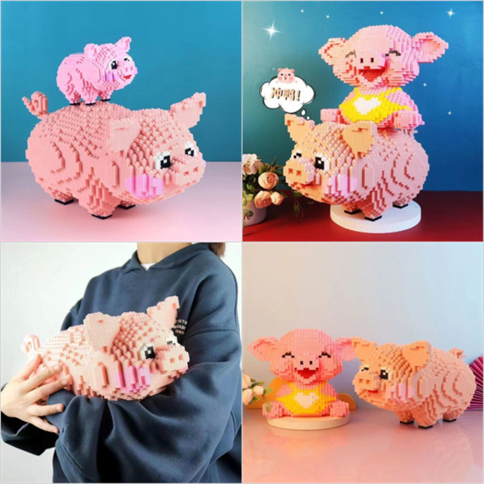 ของขวัญคริสต์มาส ปริศนา กิจกรรมหมูสีชมพูของเล่นเพื่อการศึกษา Lop-Eared Stitch 1 เมตรประกอบตัวเองสูง Doraemon Lego Green การคุ้มครองสิ่งแวดล้อม เครยอนชินจัง