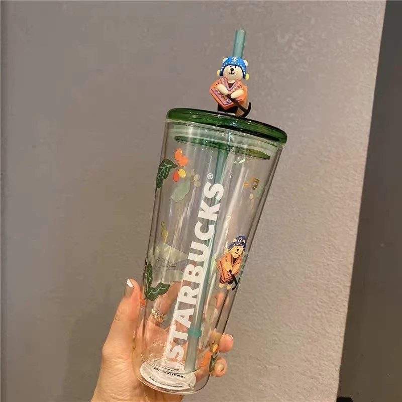Starbuck แก้วกาแฟ แบบสองชั้น ทนความร้อน สีใส ของขวัญ thumbnail 10