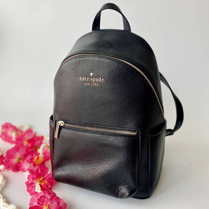 ♞แท้ พร้อมส่ง เป้ใบใหญ่ kate spade Leila Pebbled Leather Large Dome Backpack