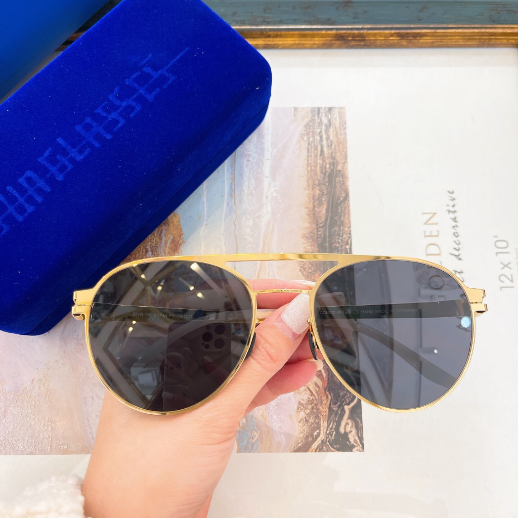 [คุณภาพสูง] Mykita แว่นตากันแดด BRADLEY นักบิน ย้อนยุค ทรงกลม แฟชั่น แว่นตากันแดด ป้องกันรังสีอัลตร