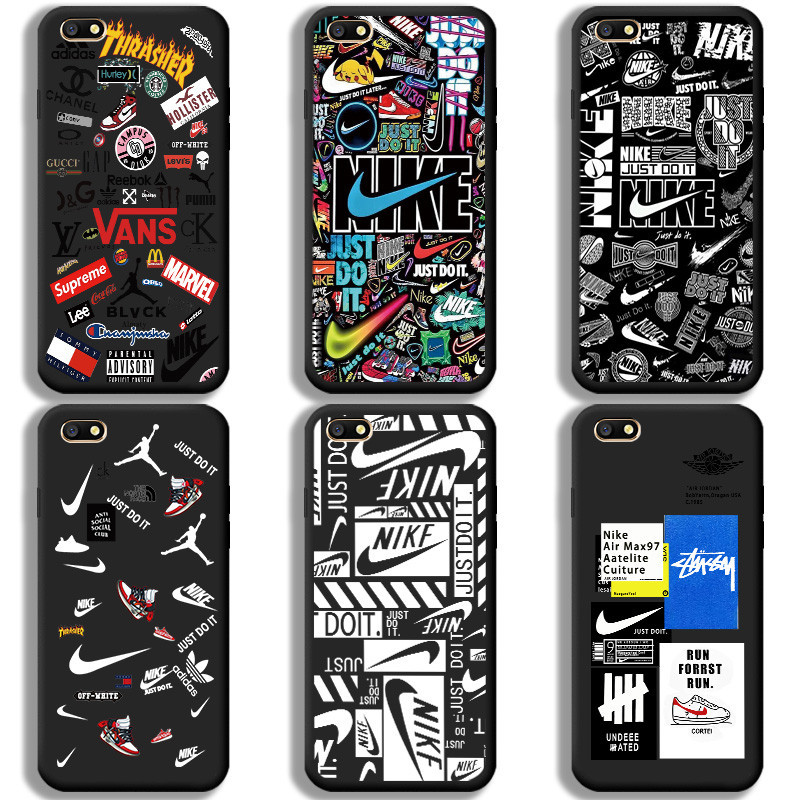 OPPO A77 A78 A79 A7X A83 A9 A9X เคสสไตล์กราฟฟิตี้สีดํา Ni ke Air Jor และแฟชั่นซิลิโคนอ่อนนุ่ม