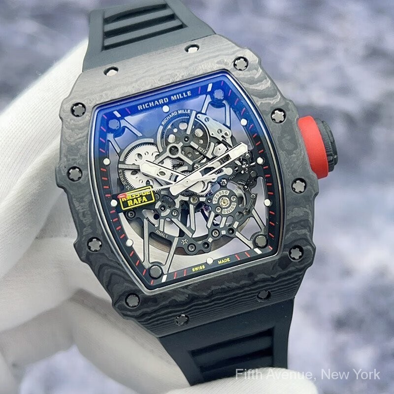 Rm RM RM35-02 NTPT วัสดุคาร ์ บอนไฟเบอร ์ Hollow Dial Big Three Hands Automatic Mechanical Men 's W