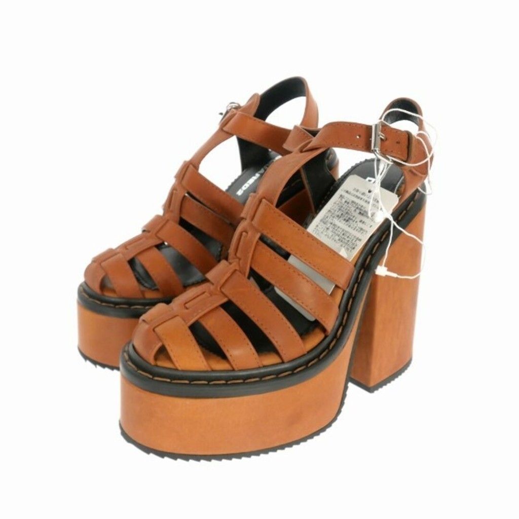 รองเท ้ าแตะแพลตฟอร ์ มหนัง Dsquare Cowhide 37 สีน ้ ําตาลสีน ้ ําตาลตรงจากญี ่ ปุ ่ นมือสอง
