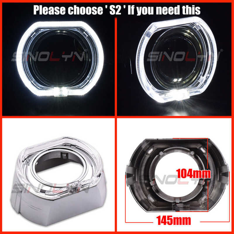❤ LED Angel Eyes Halo DRL Shrouds Bezels Covers For 3.0‘’ HID Projector Lens Q5 Hella WST