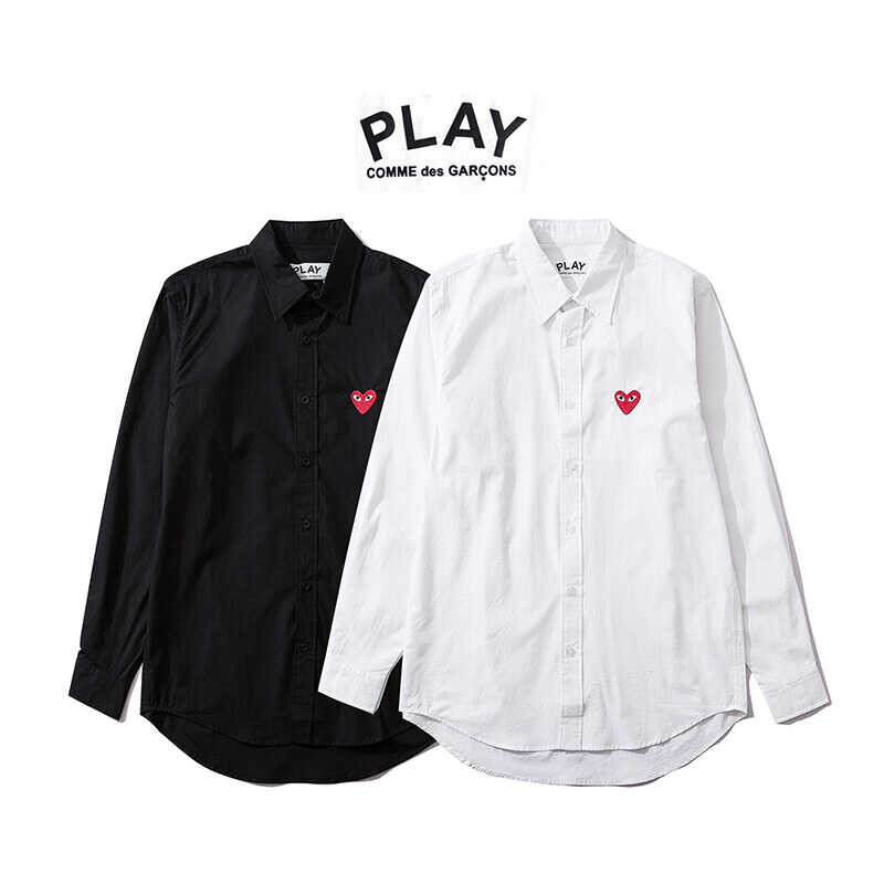 des Garcons Comme solid shirt CDG Play Classic love embroidery Shirts Wedding Photo Dress