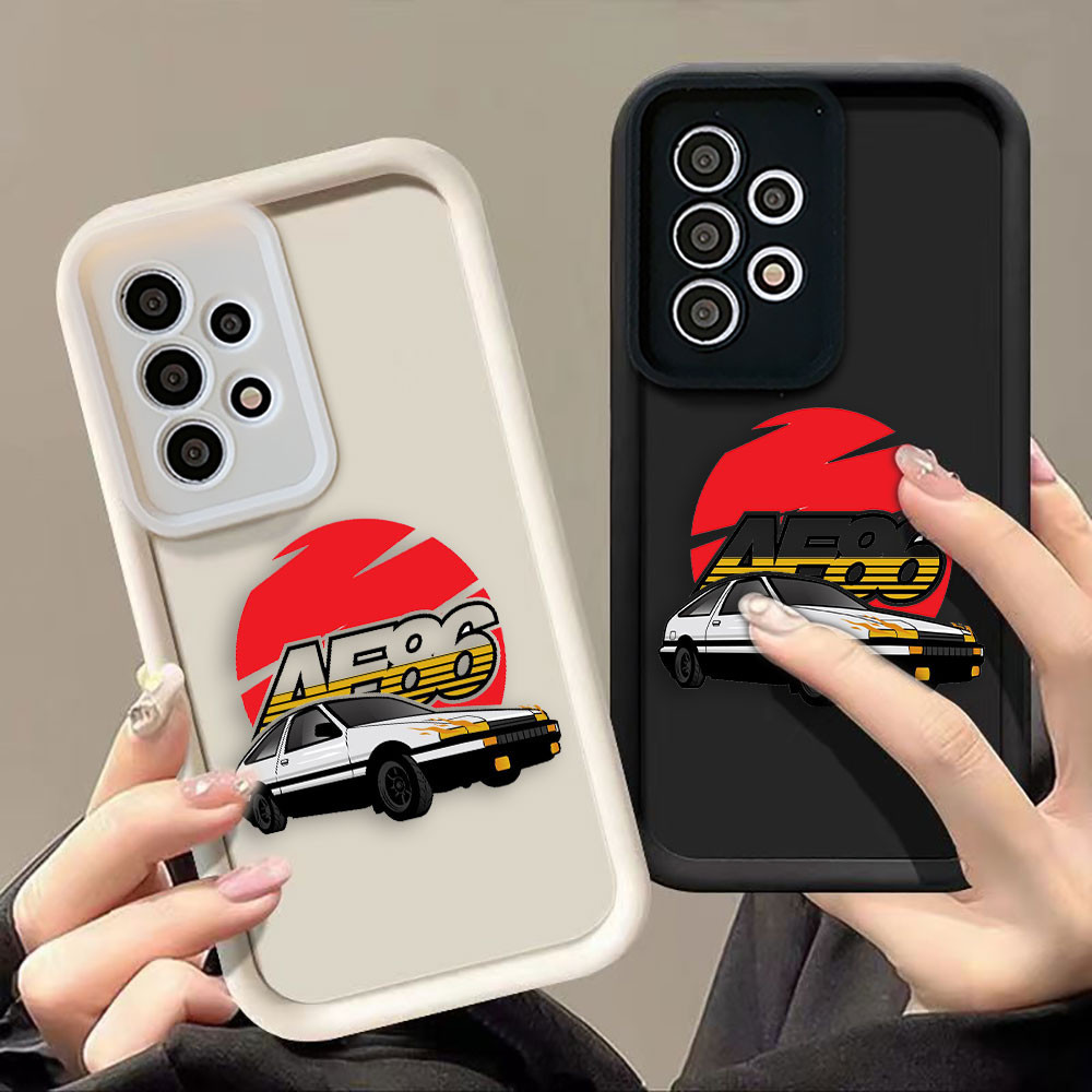 อะนิเมะเริ่มต้น D AE86 รถ Racing Angel Eye Step ซิลิโคนเหลวสําหรับ XIAOMI 14 12T 11 POCO M6 F5 X5 X4