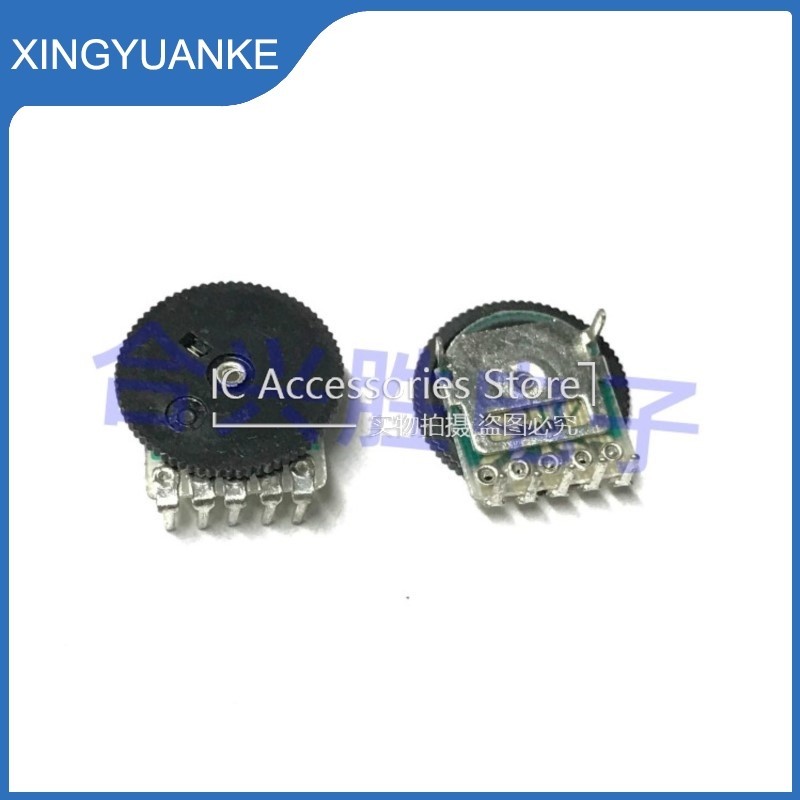 30 ชิ้น/ล็อต 14 * 1 มม.เกียร์ Potentiometer Duplex 5 Pin B1K B102 B50K B503 14X1 ปริมาณสวิทช์