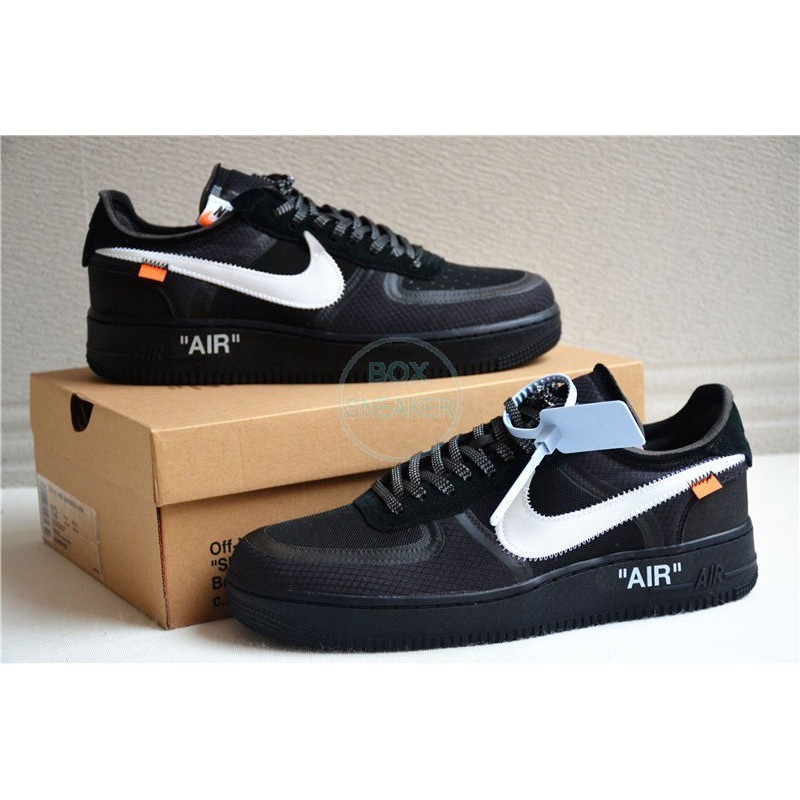 Off-white x Air Force 1 Low in Black Sports Sneaker Shoes HW2N