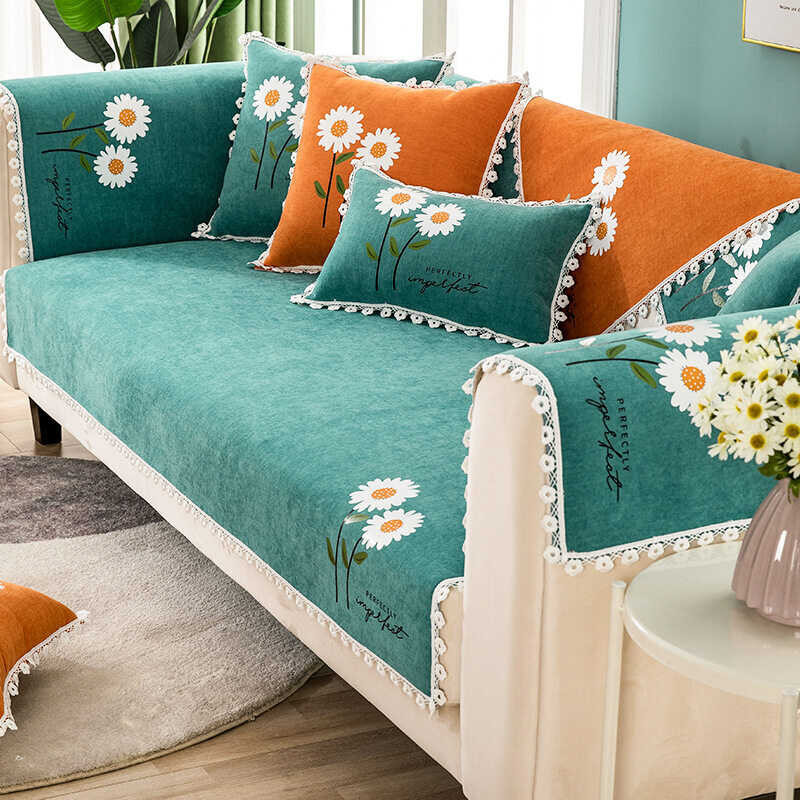 Custom Size Universal Fabric Non-Slip Cover Cloth Waterproof Sofa Towel Cushion