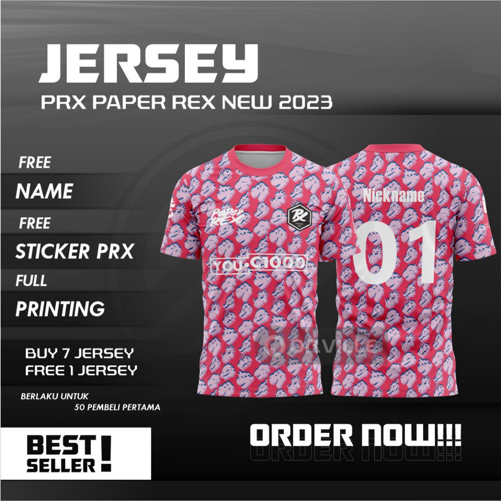 (ชื่อและตัวเลขสั่งทําพิเศษฟรี)Jersey PRX PAPER REX NEW 2024 MY/SG FREE NICKNAME, NUMBER, & STICKER P
