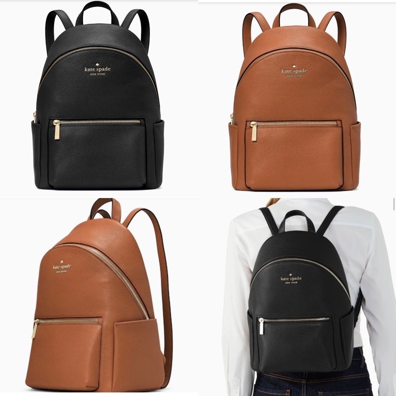 ♞,♘Kate Spade Leila Pebbled Leather Medium Backpack School Bag มี2สีใบหญ่ (เป้)