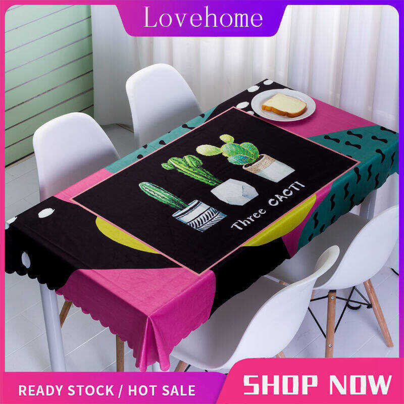 Lovehome Animal Print Tablecloth 2 4 6 Seater Rectangular Dining Table Cloth Dustproof Hotproof Ta
